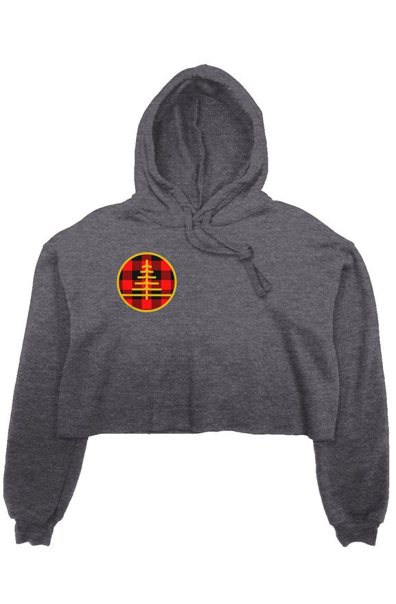 Logo Grey Cropped Hoodie