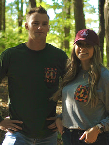 Forest Green Long Sleeve Logo Pocket Tee