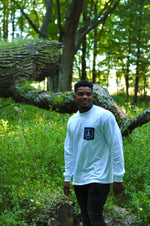 Crisp White Long Sleeve Logo Pocket Tee